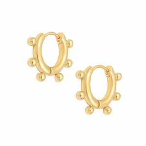 Gold Hoop Earrings with Ball Accents